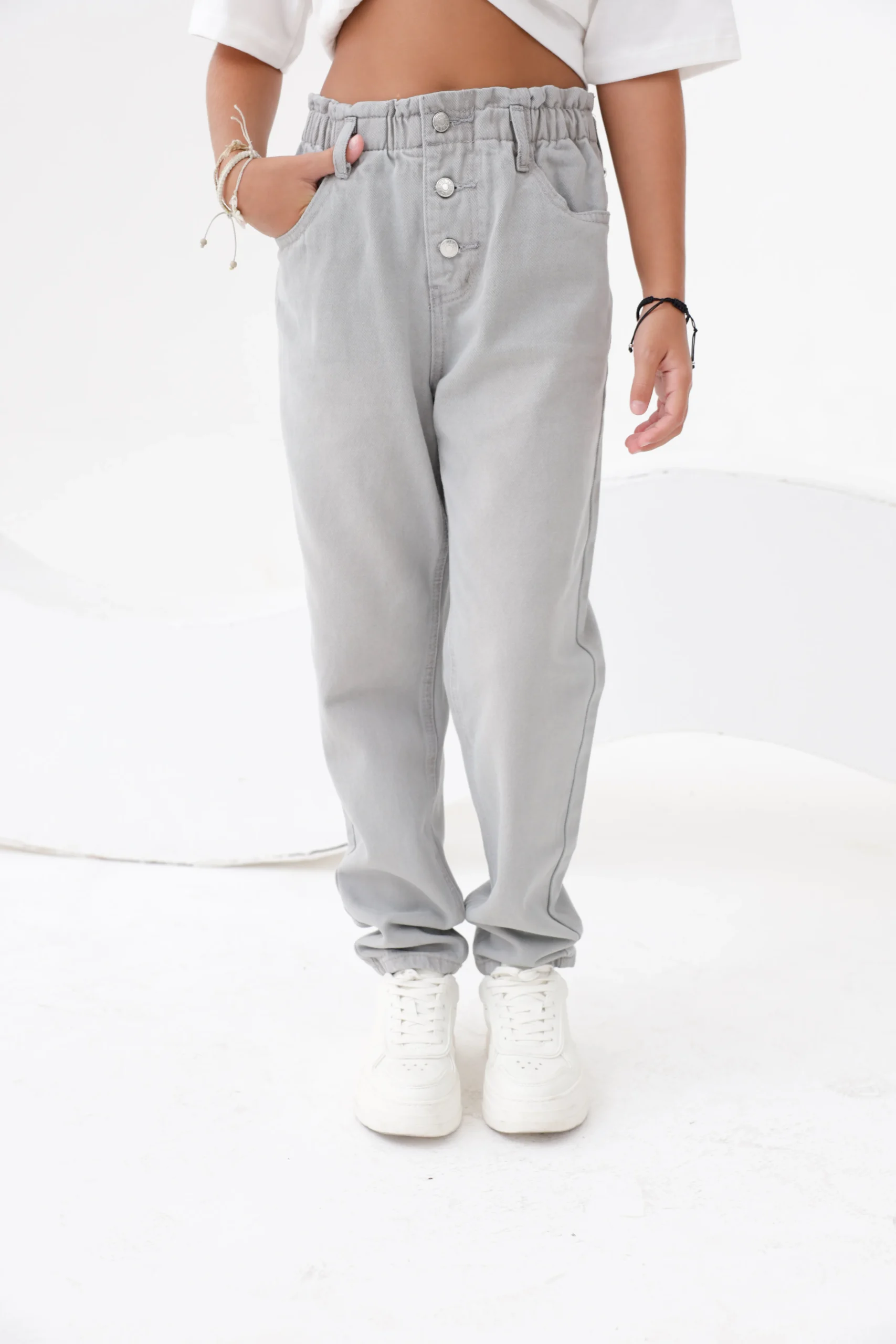 PANTALON JEAN GRIS